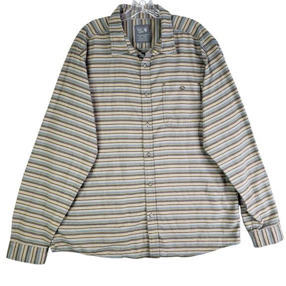 Mountain Hardware Shirt Mens Size XL Cotton Long Sleeve Button Up Hiking Plaid - Picture 2 of 12